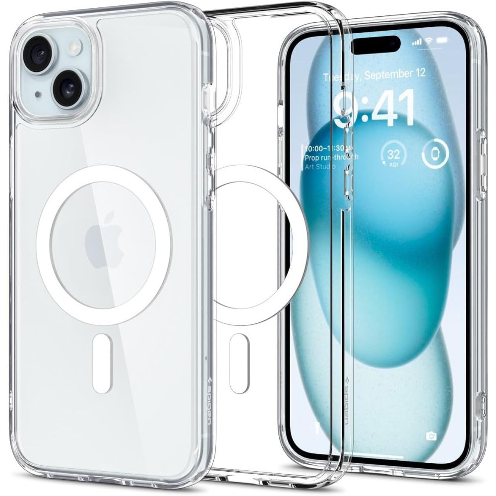 Spigen iPhone 15 Ultra Hybrid Mag Σκληρή Θήκη με Πλαίσιο Σιλικόνης Και MagSafe - White
