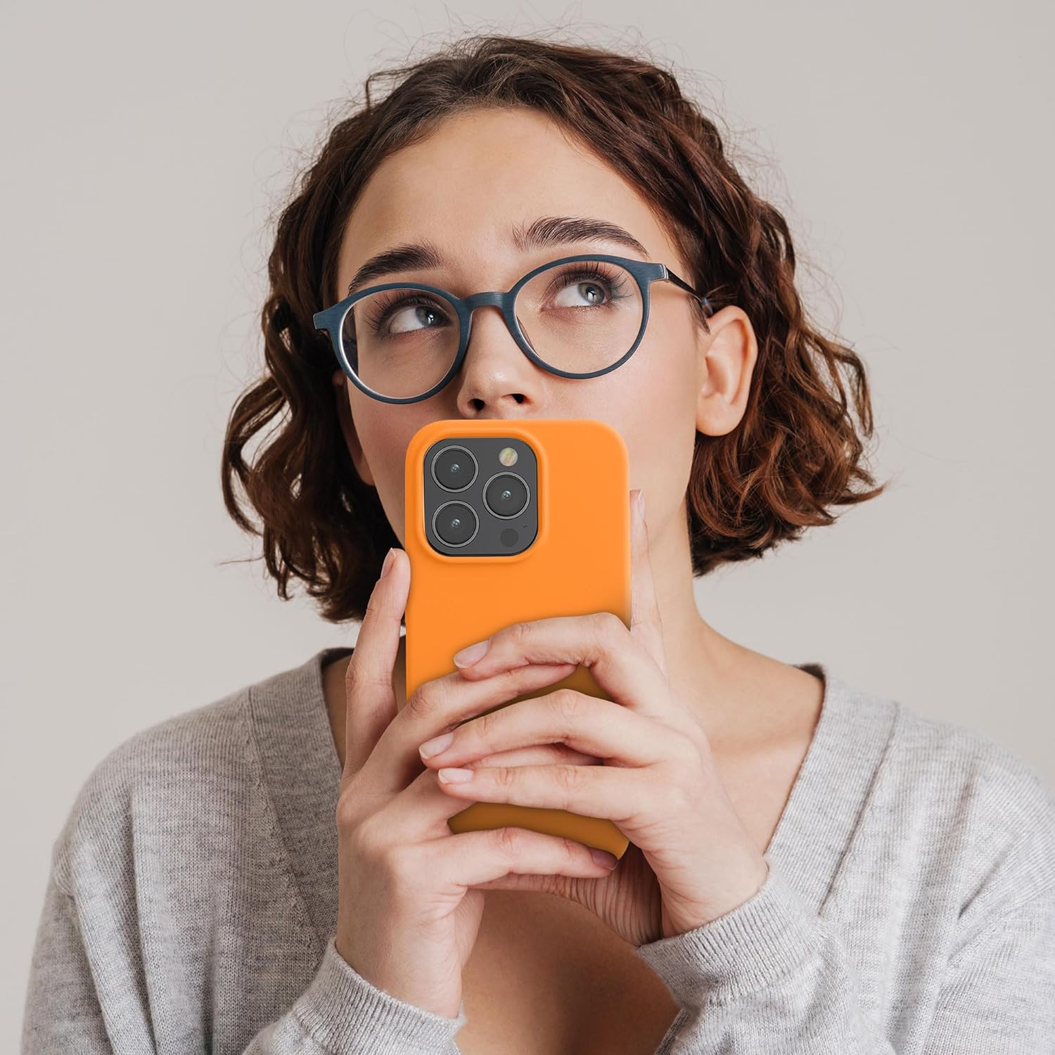 Kalibri iPhone 15 Pro Θήκη Σιλικόνης Rubberized TPU - Fruity Orange