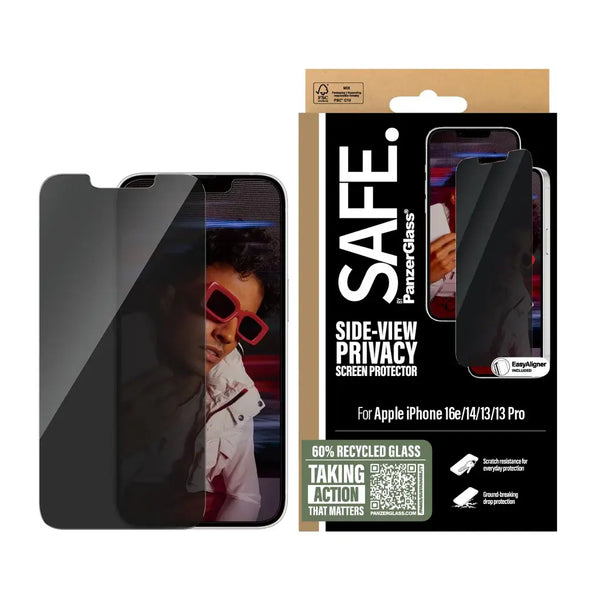 Safe by PanzerGlass iPhone 13 / 13 Pro / 14 / 16e Privacy Ultra-Wide Fit Full Screen Αντιχαρακτικό Γυαλί Οθόνης - Black