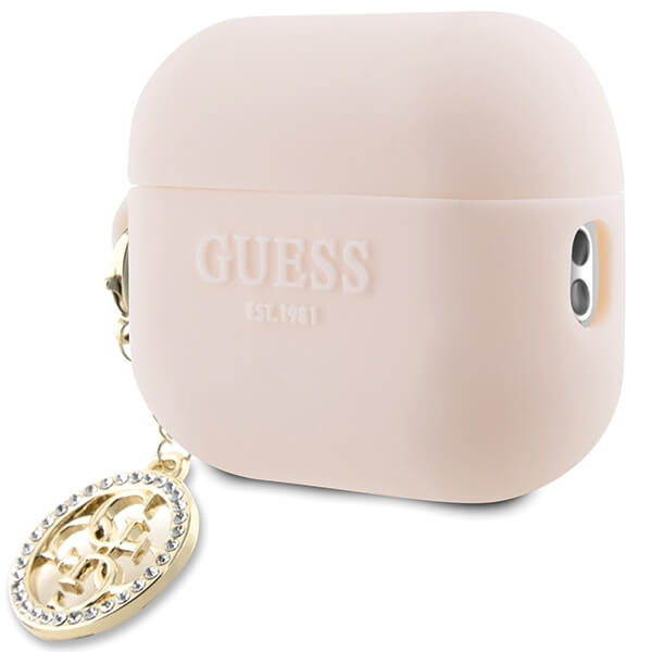 Guess AirPods Pro 2 Θήκη Σιλικόνης - 3D Rubber 4G Diamond Charm - Pink
