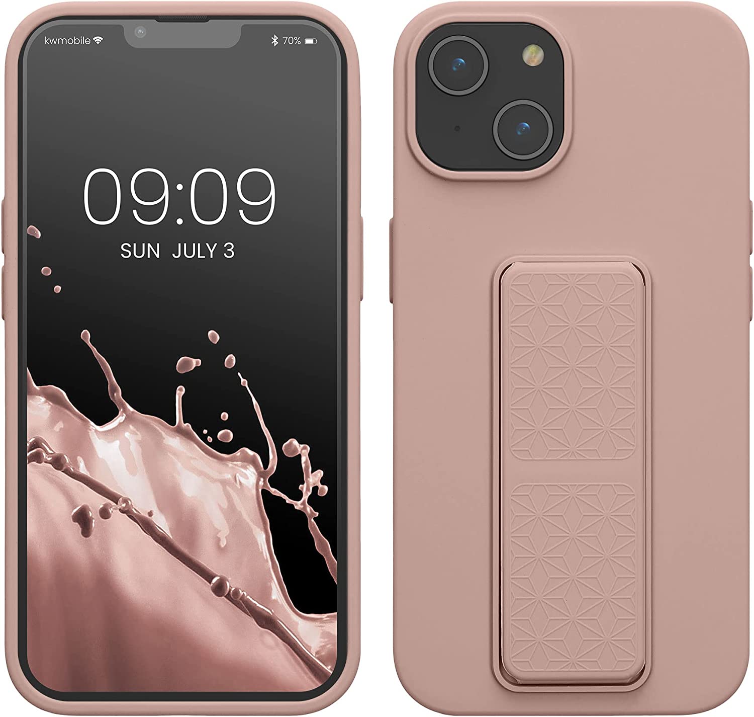 KW iPhone 14 Θήκη Σιλικόνης TPU με Finger Holder - Dusky Pink - 60410.10