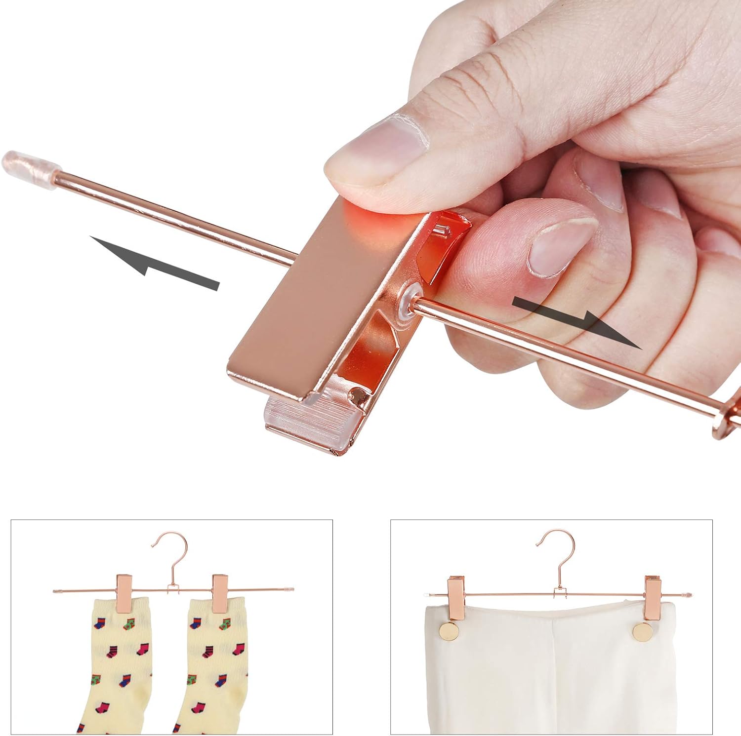 Songmics Σετ με 10 Μεταλλικές Κρεμάστρες Παντελονιών - Rose Gold - CRI46R-10