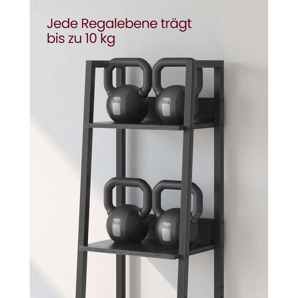 Vasagle Λεπτή Ραφιέρα με 5 Ράφια - 33,8 x 30 x 170 cm - ‎Black Wood Effect / Black - LLS109B56