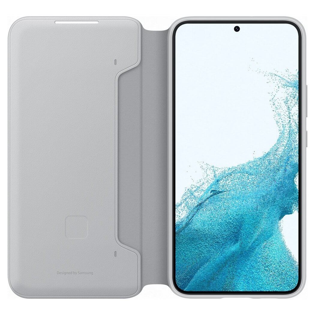 Samsung LED View Cover Samsung Galaxy S22 Plus Θήκη Βιβλίο - Light Grey - EF-NS906PJEGEE