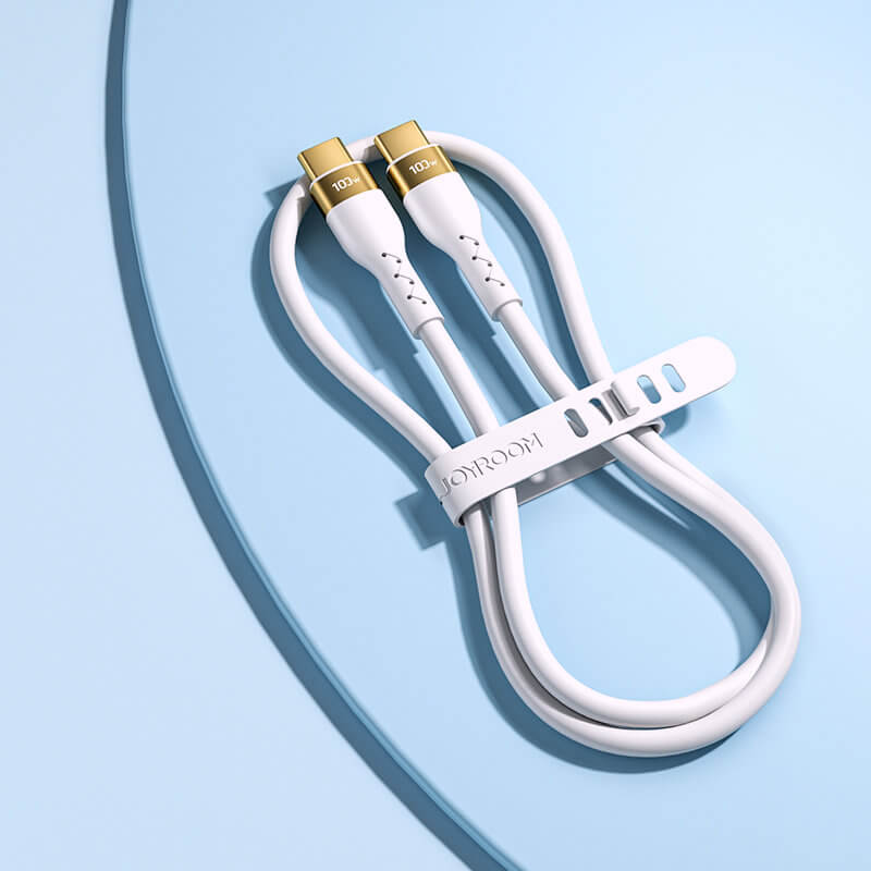 Joyroom Liquid Silicone S-1250N18-10 100W - Καλώδιο Δεδομένων και Φόρτισης Type-C to Type-C 1.2M - White