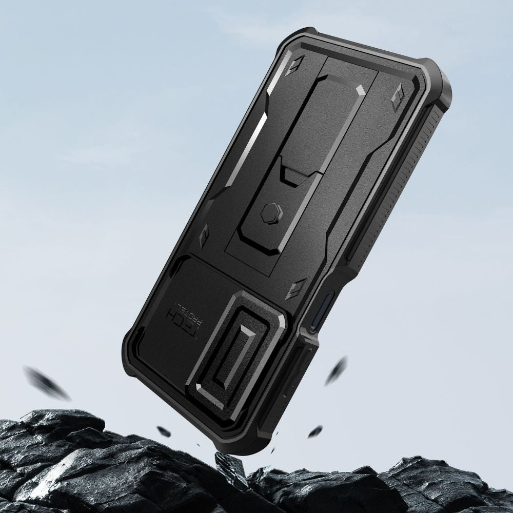 Tech-Protect Samsung Galaxy A16 4G / A16 5G Kevlar Cam+ Θήκη 360 Full Body με Προστασία για την Οθόνη και την Κάμερα και Stand - Black