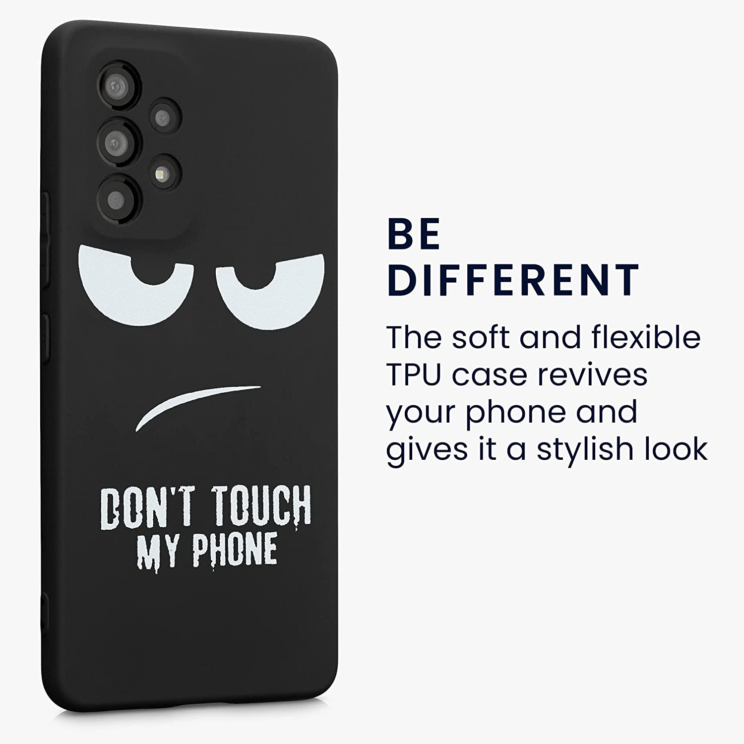 KW Samsung Galaxy A53 5G Θήκη Σιλικόνης Design Don't Touch My Phone - Black / White - 58241.02