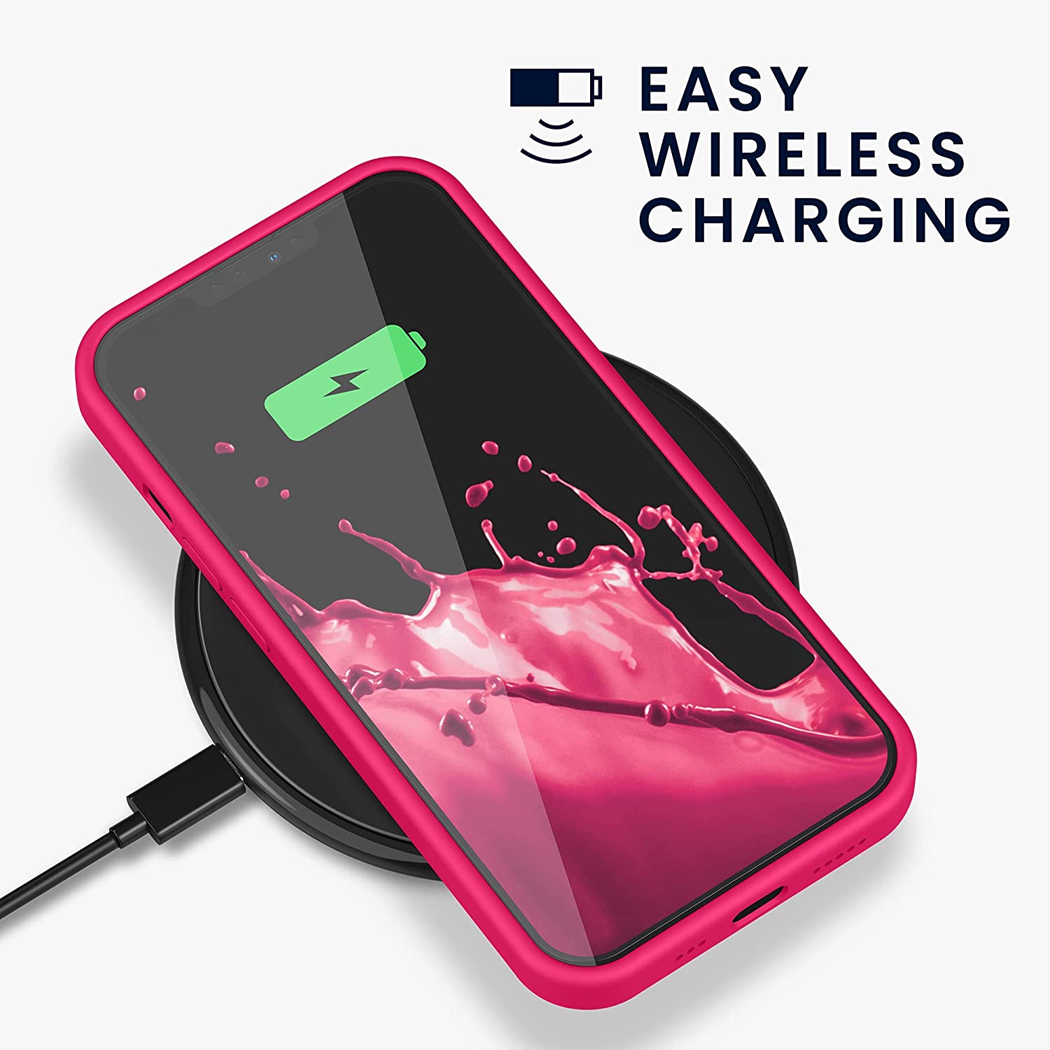 KW iPhone 13 Pro Θήκη Σιλικόνης Rubberized TPU - Neon Pink - 55880.77