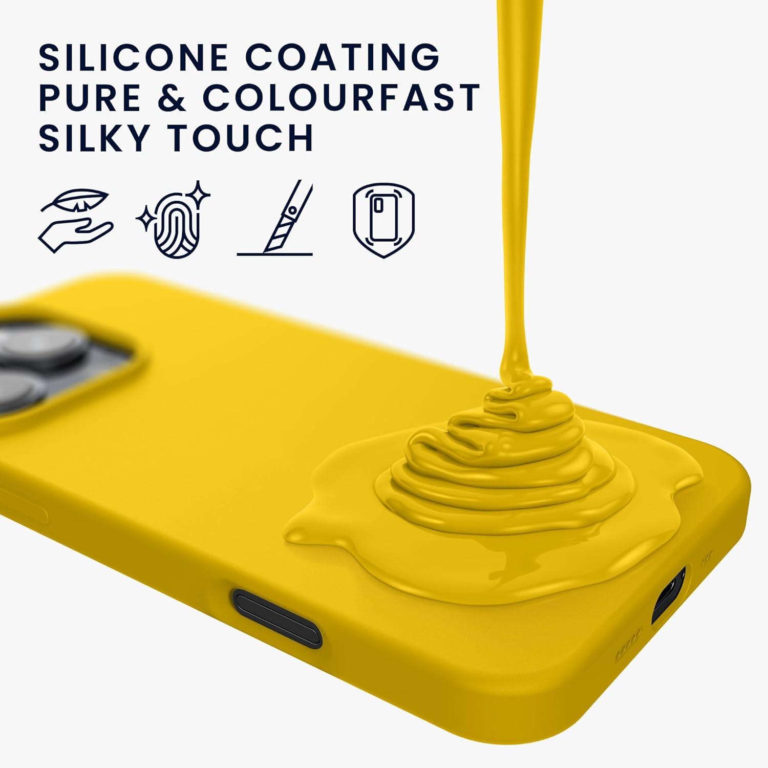 KW iPhone 16 Pro Max Θήκη Σιλικόνης Rubberized TPU - Radiant Yellow