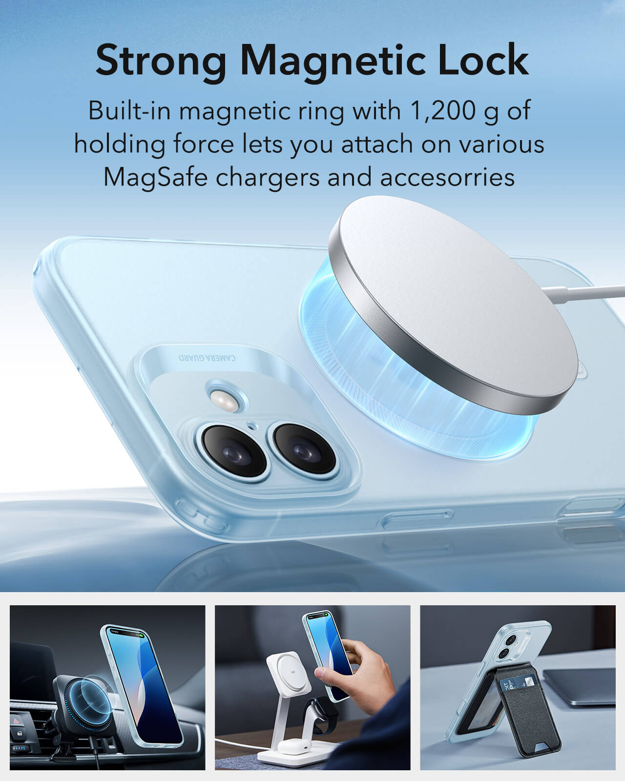 ESR iPhone 16 Zero HaloLock Λεπτή Θήκη Σιλικόνης με MagSafe - Frosted Blue