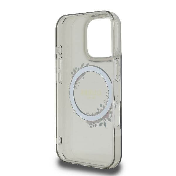 Guess iPhone 16 Pro Max - IML Flowers Wreath MagSafe - Σκληρή Θήκη με Πλαίσιο Σιλικόνης - Black - GUHMP16LHFWFCK