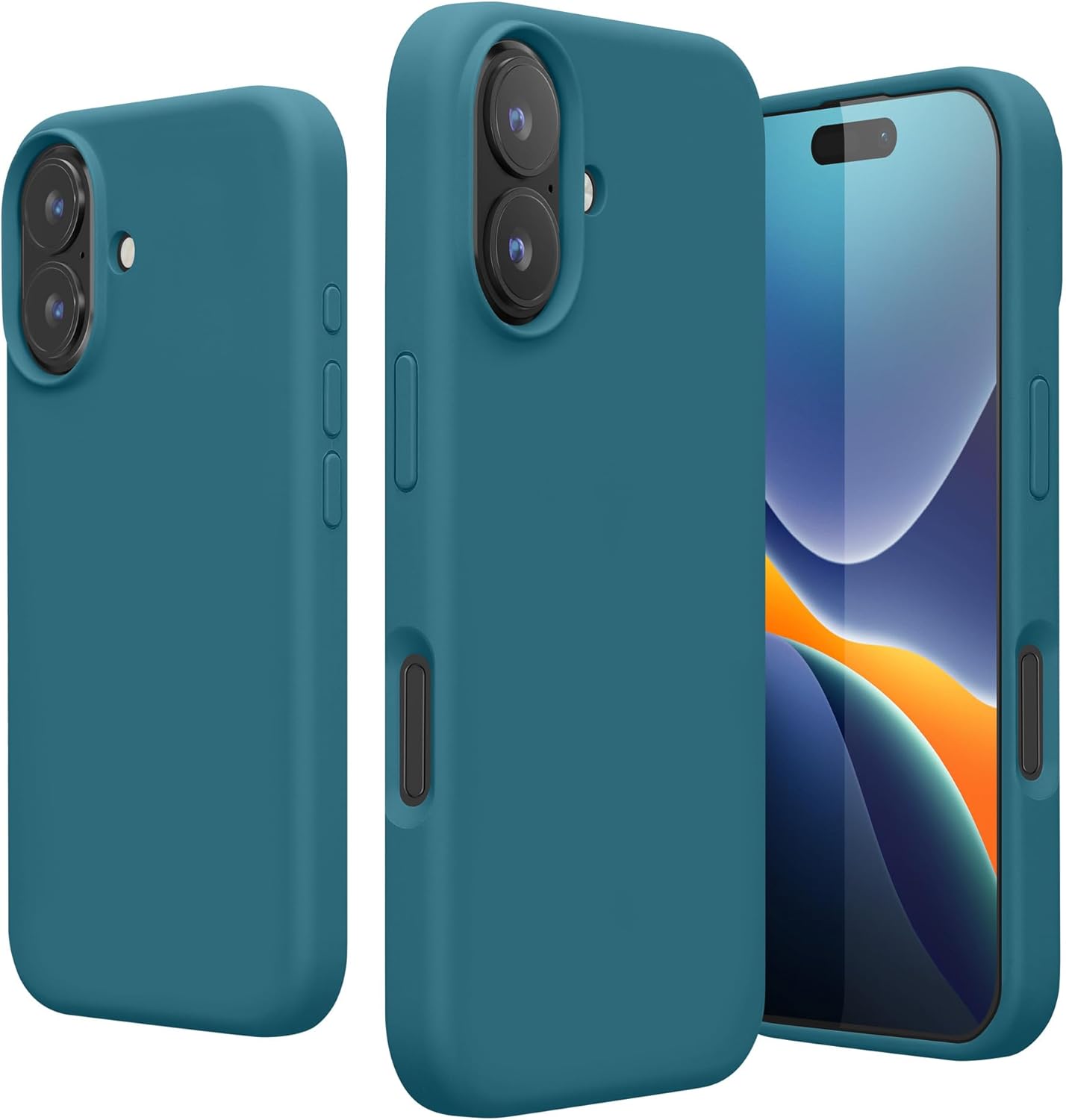 KW iPhone 16 Plus Θήκη Σιλικόνης Rubberized TPU - Petrol Matte