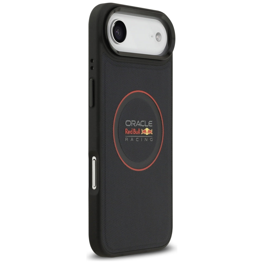 Red Bull iPhone Air - Meshed Red Ring and Metal Buttons MagSafe - Σκληρή Θήκη με Επένδυση Οικολογικού Δέρματος - Navy - RBHMP17M24PUILVR