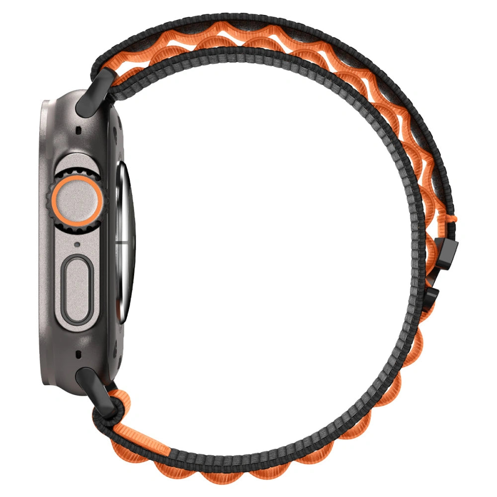 Spigen Λουράκι Apple Watch 8/9/10/11 - SE (1/2/3) - Ultra (1/2/3) – 44/45/46/49mm - WBF1 - Black / Orange