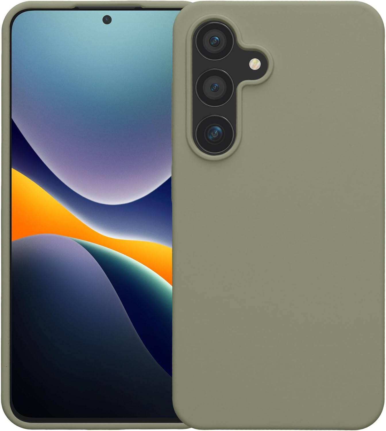 KW Samsung Galaxy S24 Θήκη Σιλικόνης Rubberized TPU - Grey Green