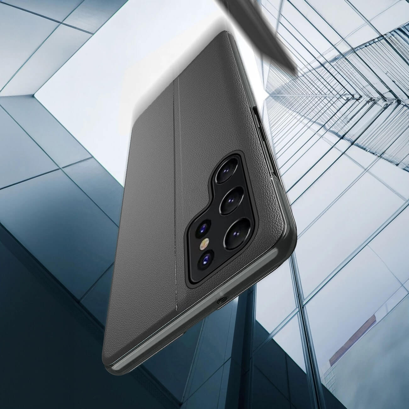 OEM Samsung Galaxy S24 Ultra Eco Leather View Θήκη Βιβλίο - Black