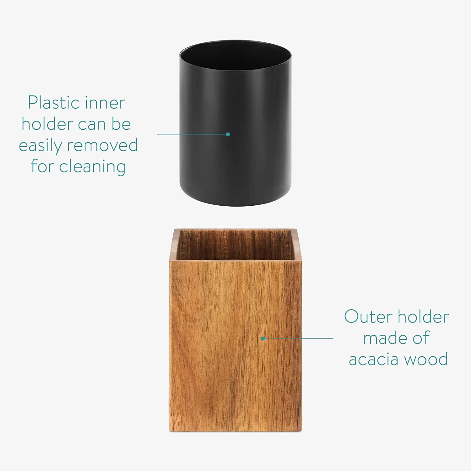 Navaris Πιγκάλ Μπάνιου από Ακακία - Black / Brown - 55780.02