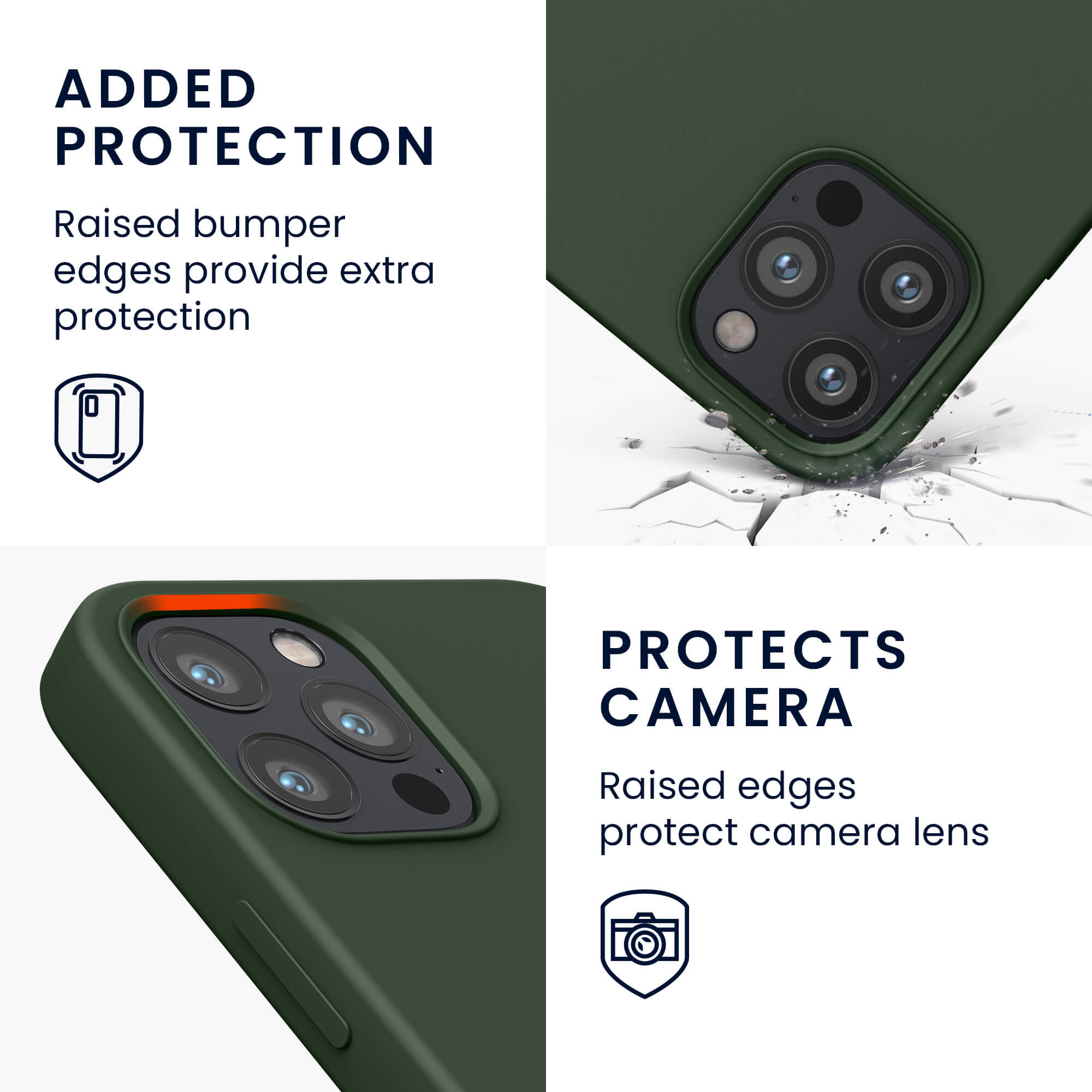 KW iPhone 12 / 12 Pro Θήκη Σιλικόνης Rubber TPU με MagSafe - Dark Green - 56556.80