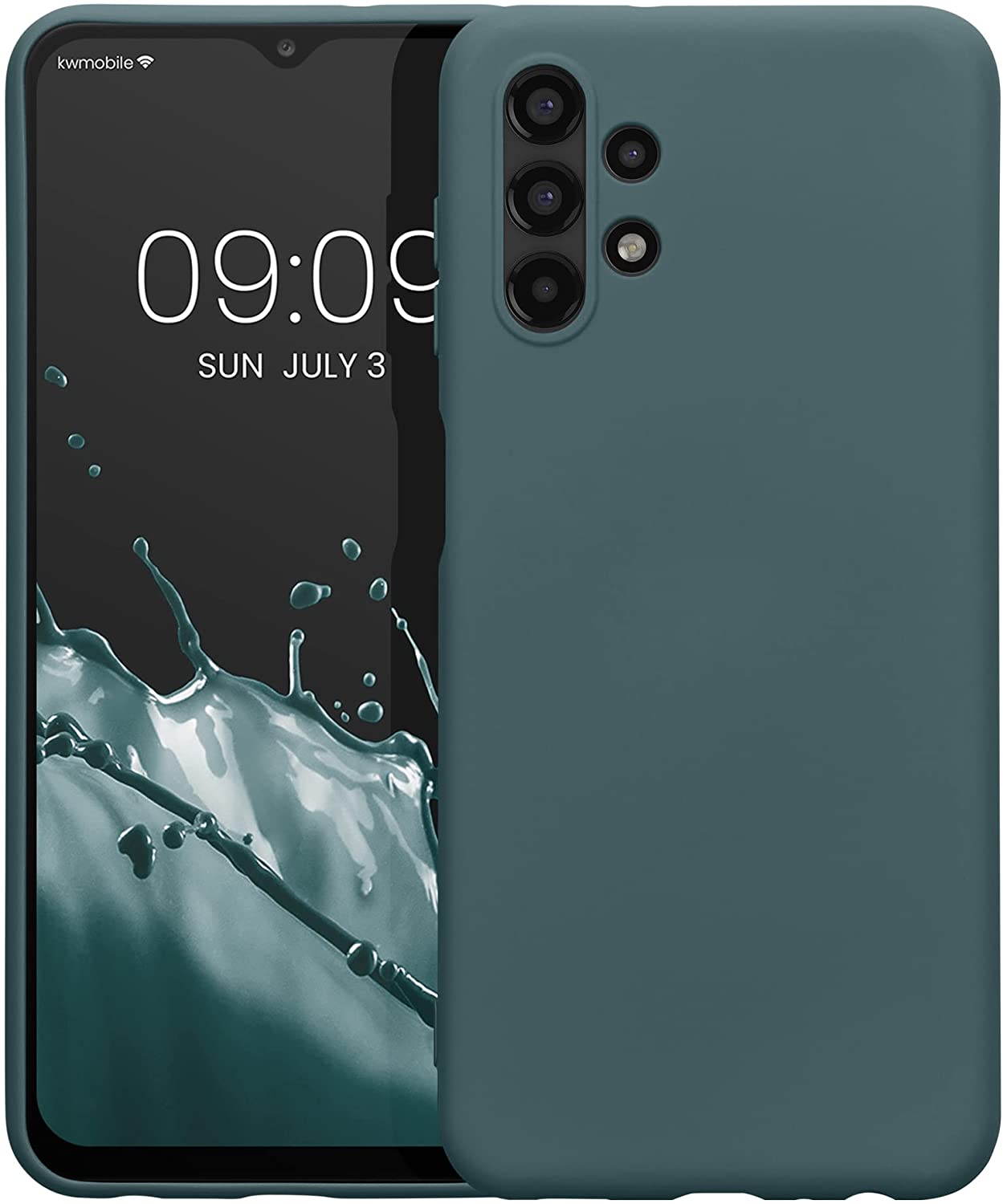 KW Samsung Galaxy A13 4G Θήκη Σιλικόνης Rubberized TPU - Blue Green - 58049.171