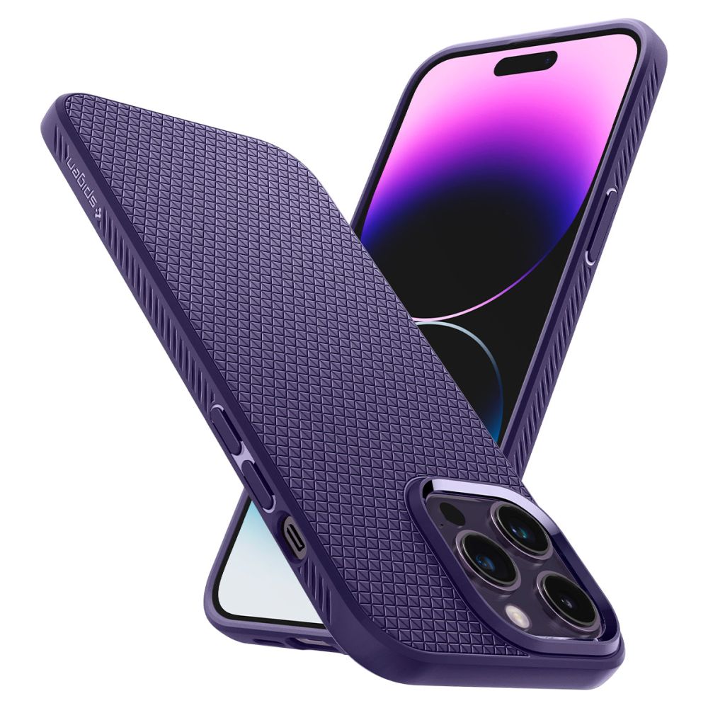 Spigen iPhone 14 Pro Max Liquid Air Θήκη Σιλικόνης - Deep Purple