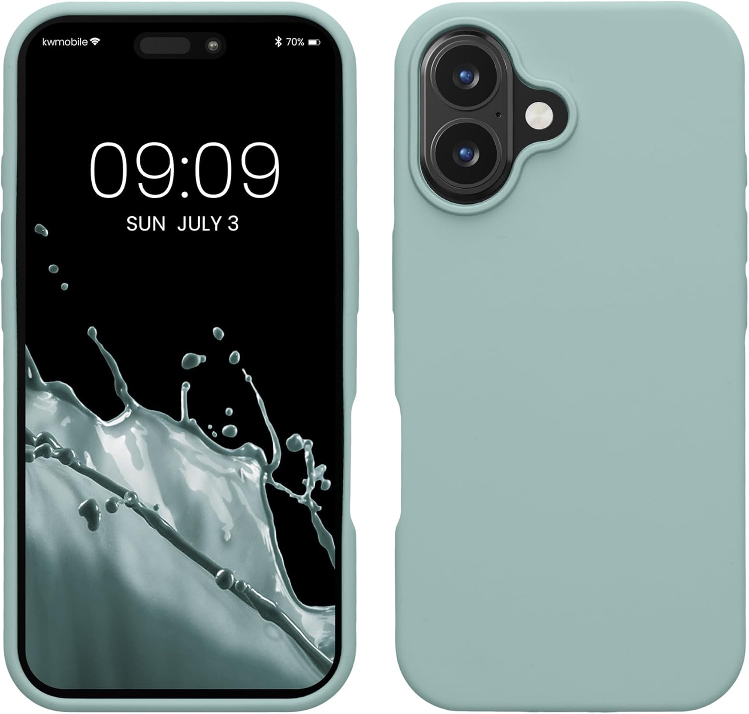 KW iPhone 16 Θήκη Σιλικόνης Rubberized TPU - Mint Green