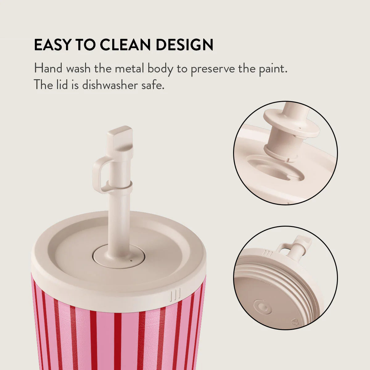 Burga Κούπα θερμός από Ανοξείδωτο Ατσάλι με καλαμάκι - 500ml - Favorite Bikini