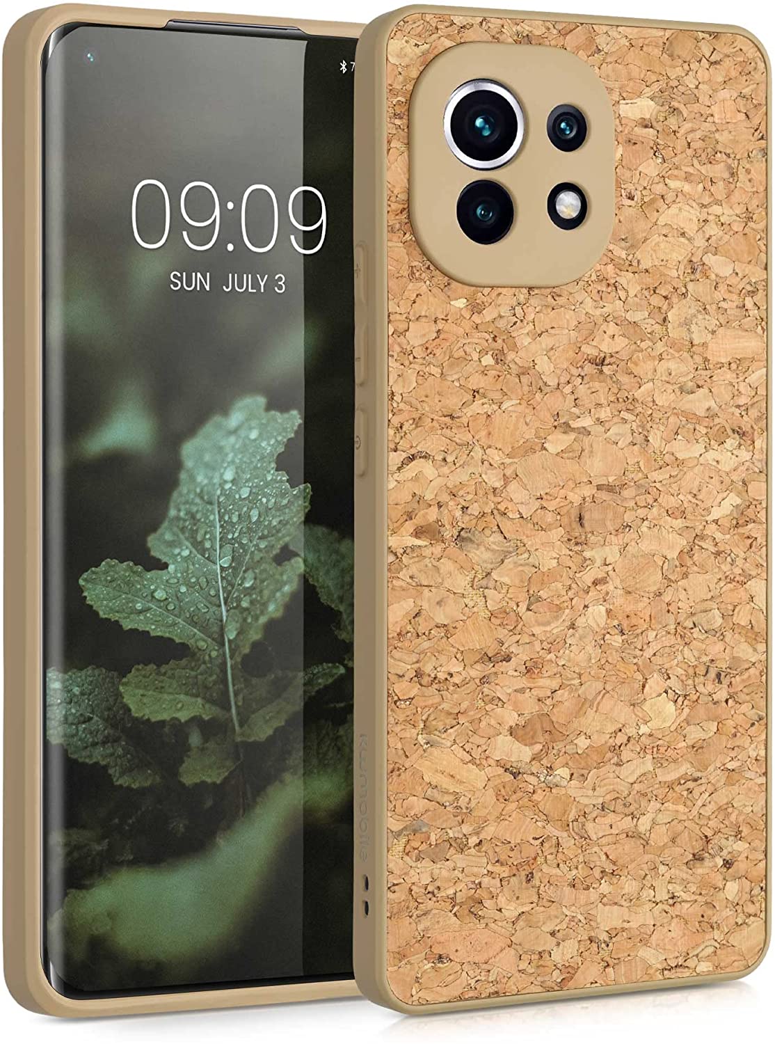 KW Xiaomi Mi 11 Σκληρή Θήκη από Φελλό με Πλαίσιο Σιλικόνης - Light Brown - 56356.24