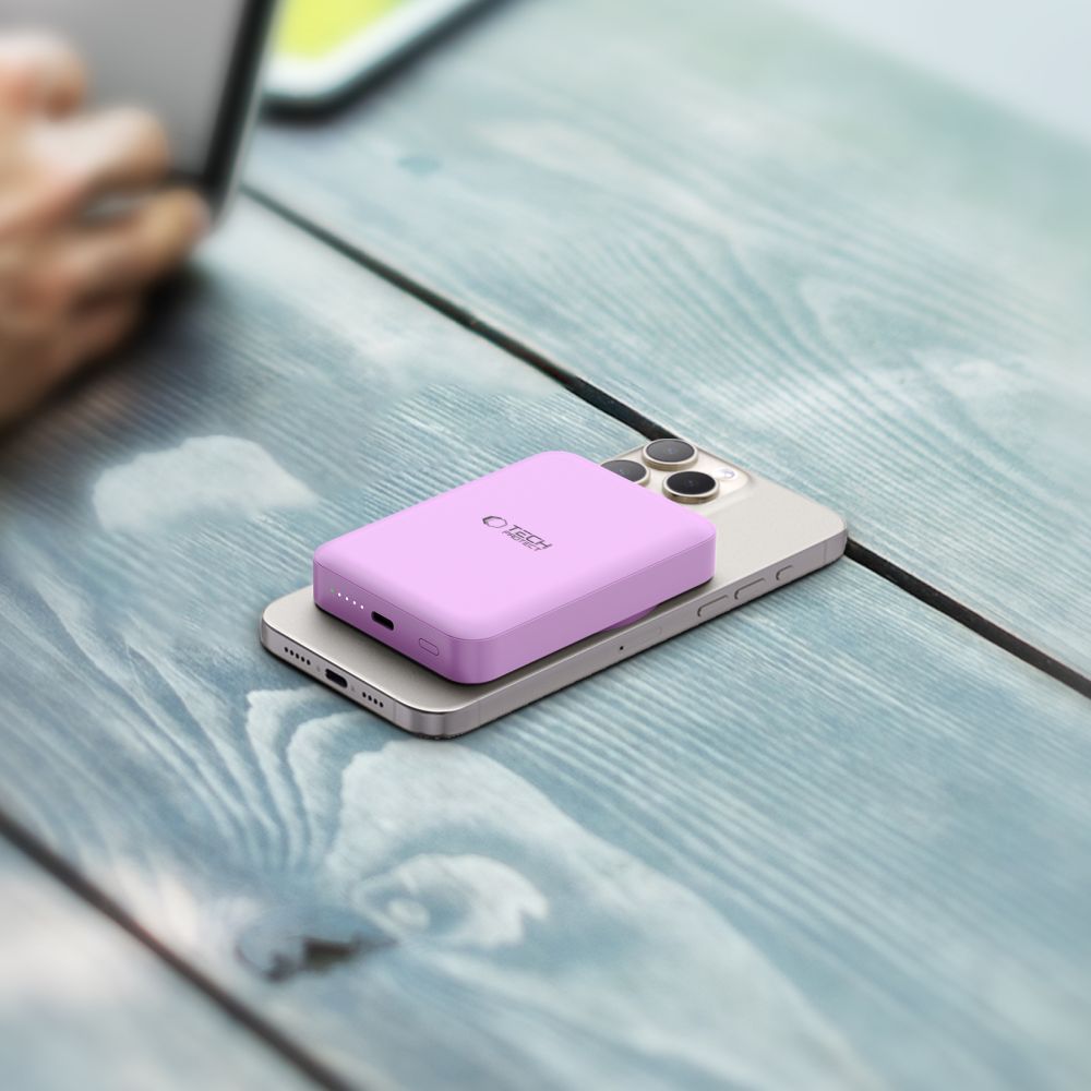 Tech-Protect PB11 Lifemag MagSafe PowerBank Μαγνητικό PowerBank Κινητού 10000 mAh - Lilac