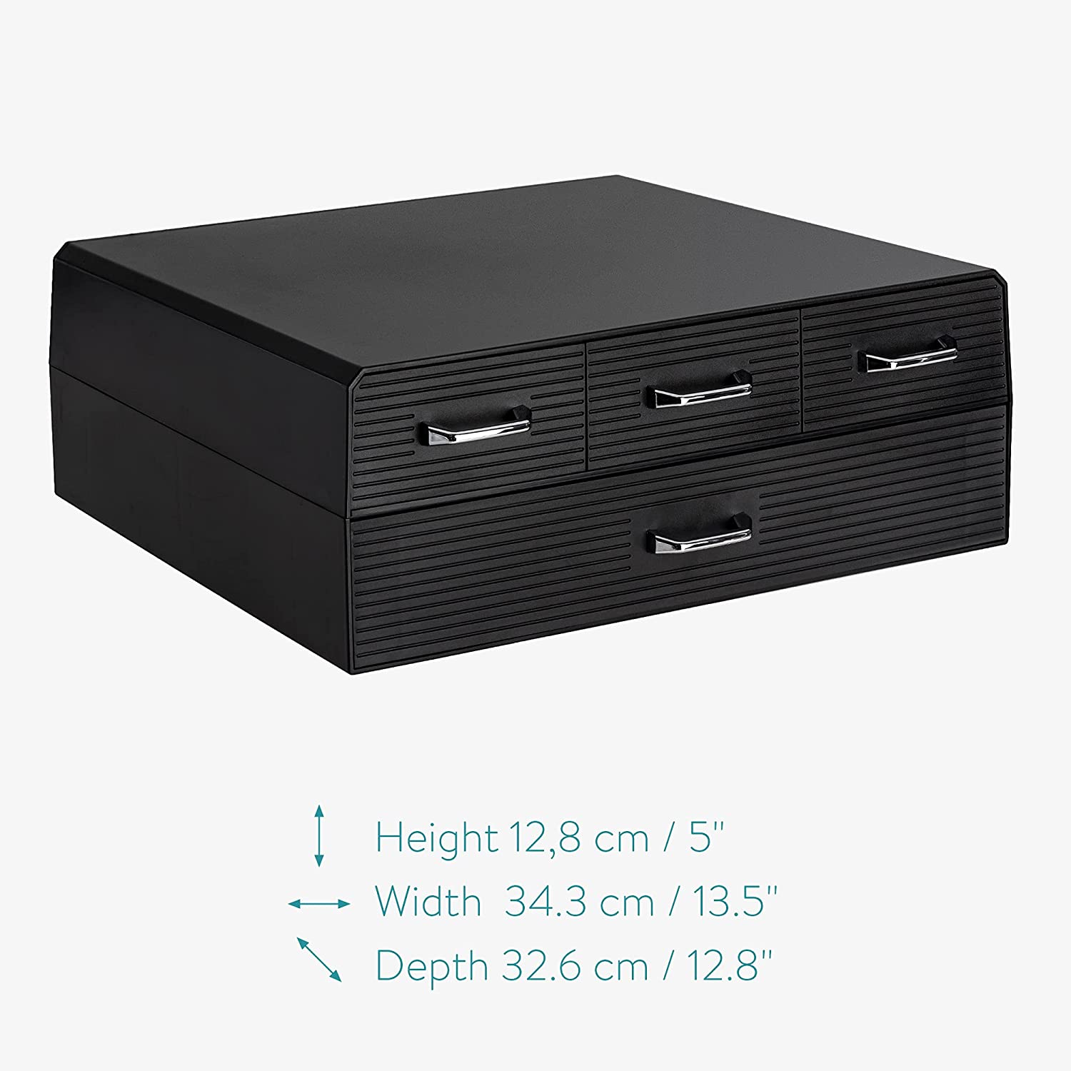 Navaris Capsule Holder - Κουτί Αποθήκευσης με 4 Συρτάρια για Κάψουλες Nespresso / Βάση για Καφετιέρα - Black - 54092.01