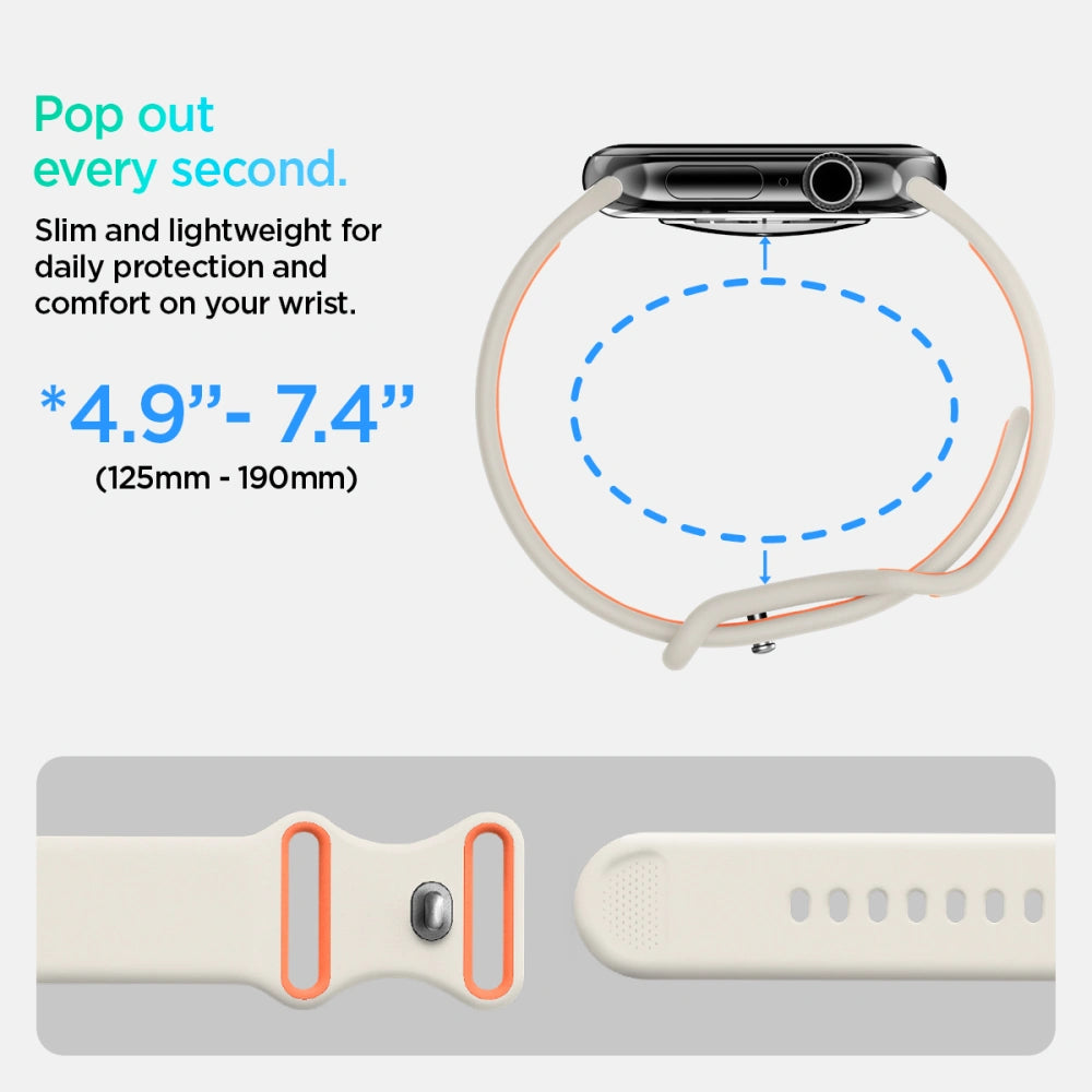 Spigen Λουράκι Apple Watch 8/9/10/11 - SE (1/2/3) - 40/41/42mm Nano Pop Σιλικόνης - Orange / Beige