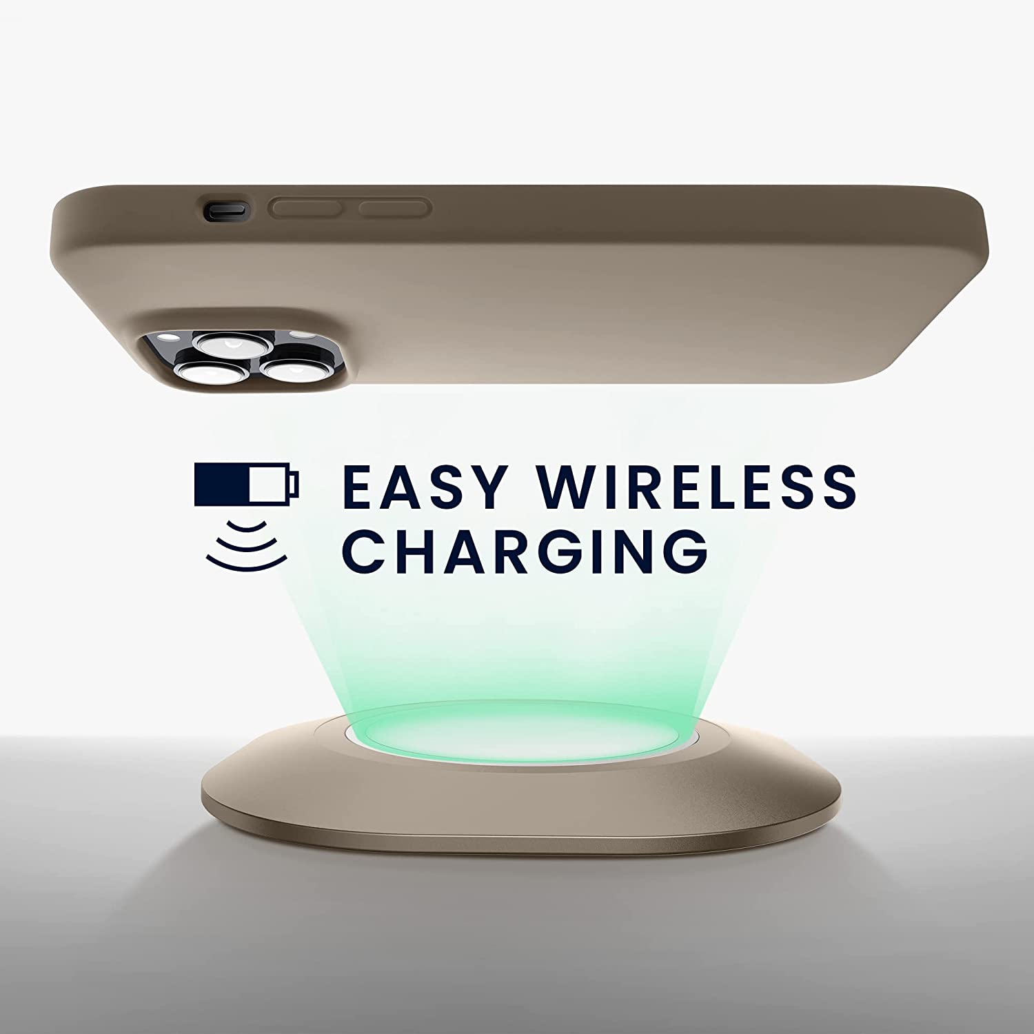 KW iPhone 14 Pro Max Θήκη Σιλικόνης Rubberized TPU - Stone Dust - 59074.155