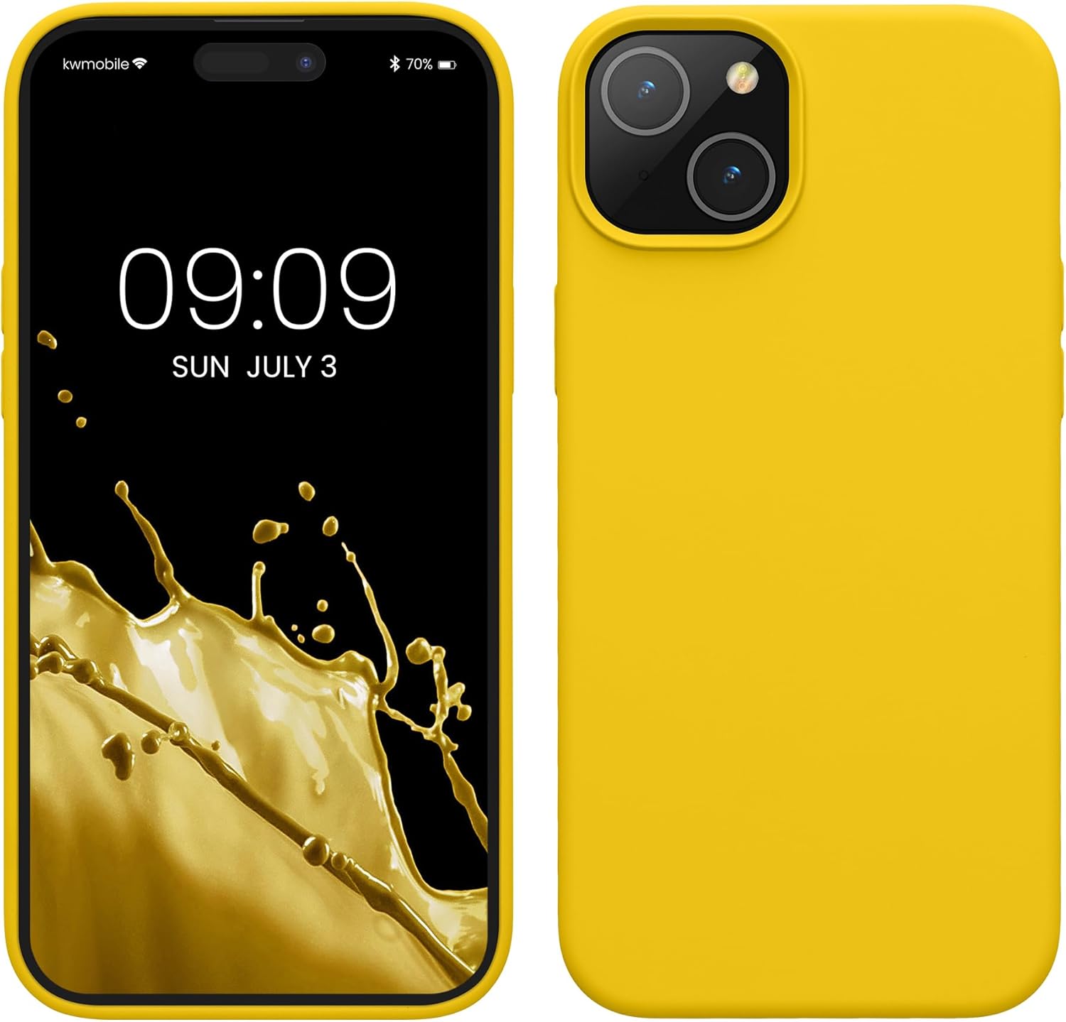 KW iPhone 15 Plus Θήκη Σιλικόνης Rubberized TPU - Bright Yellow