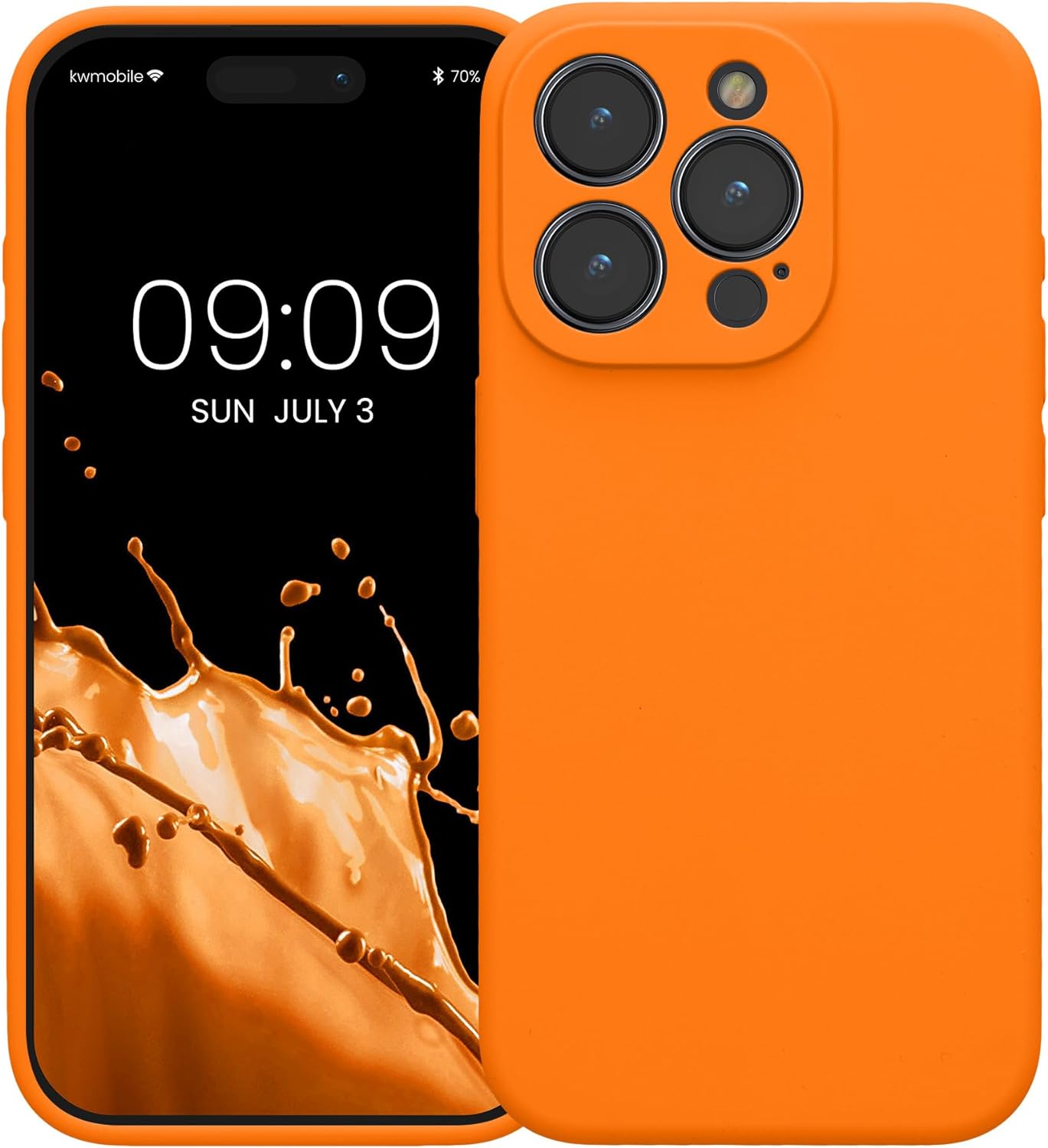 KW iPhone 15 Pro Θήκη Σιλικόνης Rubberized TPU - Fruity Orange