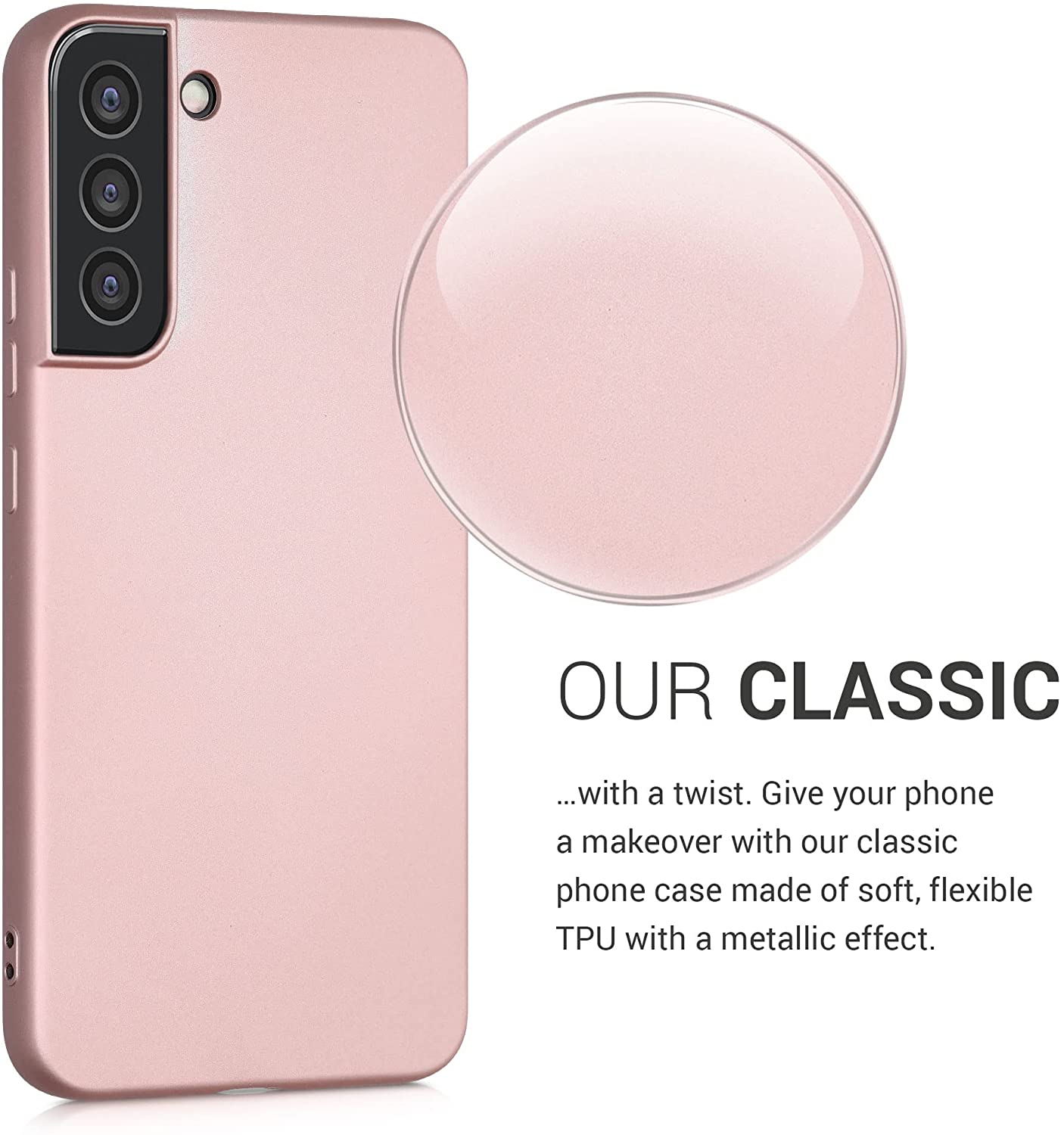 KW Samsung Galaxy S22 Plus Θήκη Σιλικόνης - Metallic Rose Gold - 56762.31