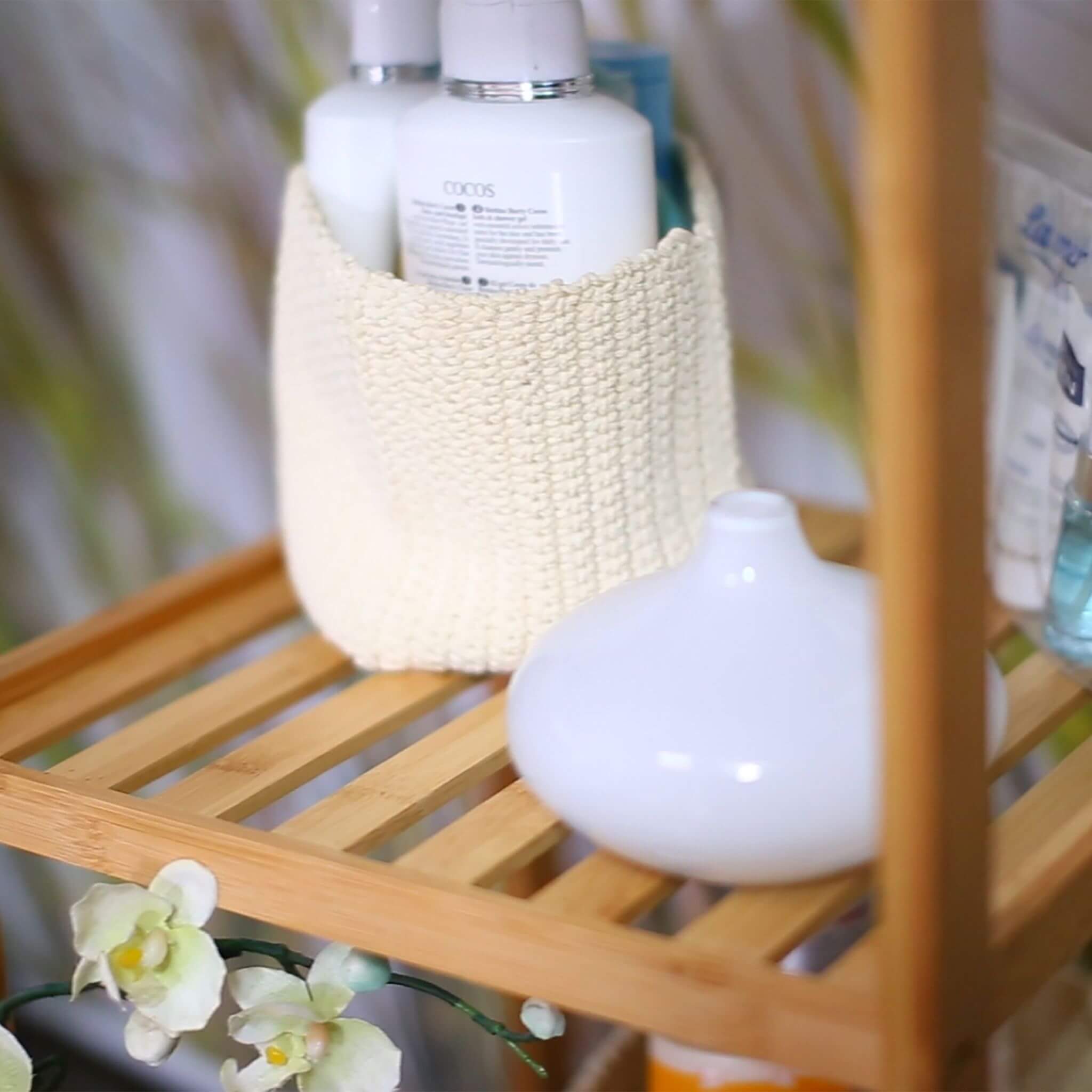 Relaxdays Ράφι Μπάνιου από Μπαμπού με 3 Ράφια - Natural - 4052025134969