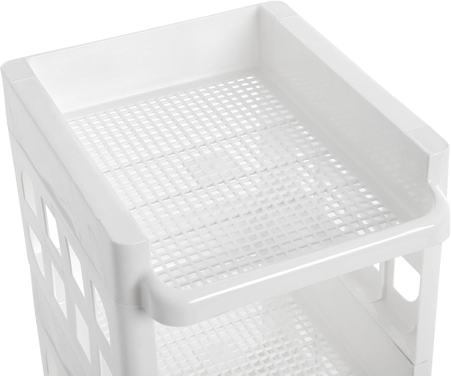 Songmics Πλαστικό Καρότσι για Οργάνωση και Αποθήκευση με 4 Ράφια - White - KSC02WT