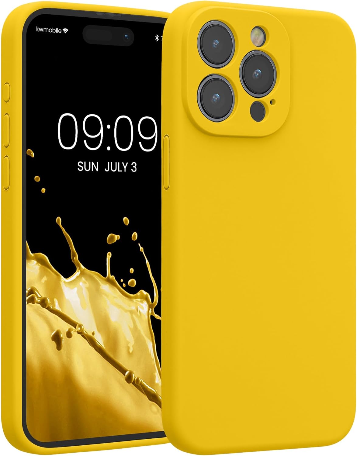 KW iPhone 15 Pro Max Θήκη Σιλικόνης Rubberized TPU - Bright Yellow
