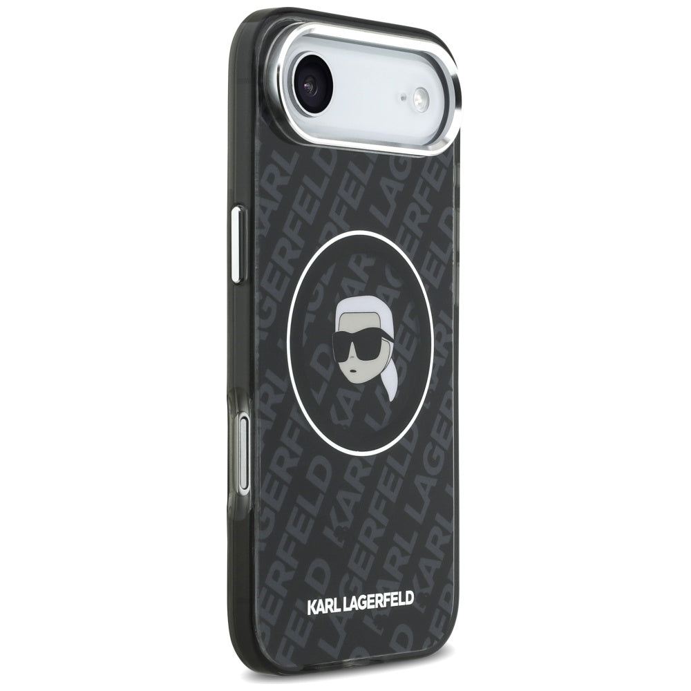 Karl Lagerfeld iPhone Air - IML Karl Head Logo MagSafe - Σκληρή Θήκη με Πλαίσιο Σιλικόνης - Black - KLHMP17MHMKBKHOK