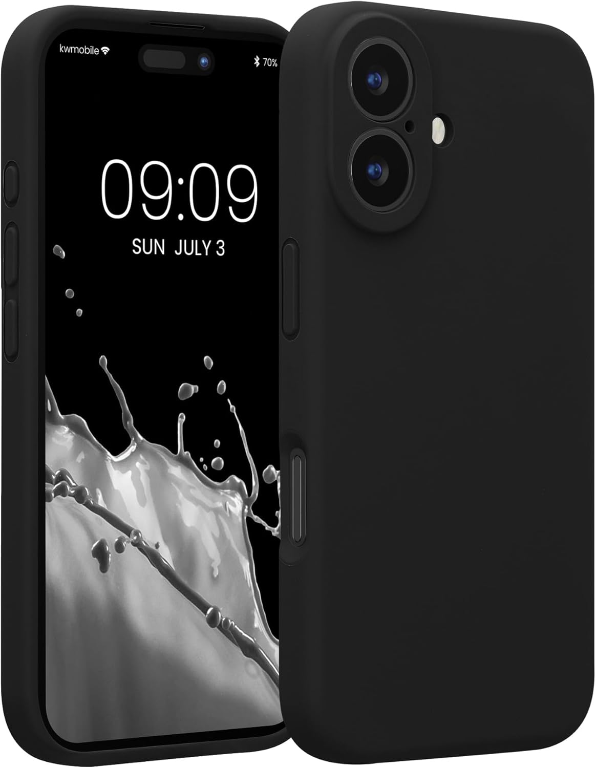 KW iPhone 16 Θήκη Σιλικόνης Rubberized TPU - Black