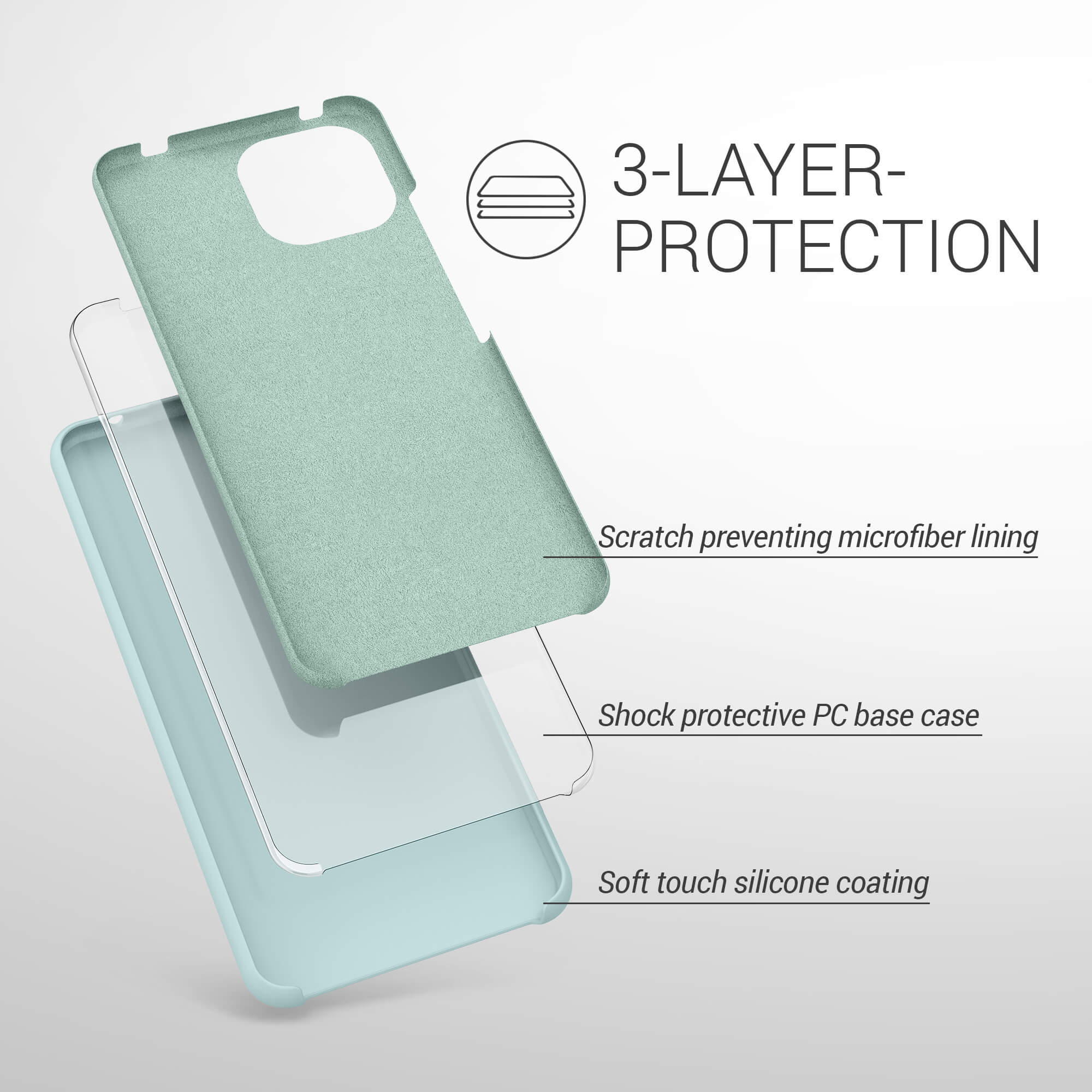 KW Xiaomi Mi 11 Lite / Mi 11 Lite 5G Θήκη Σιλικόνης Rubber TPU - Frosty Mint - 54730.200