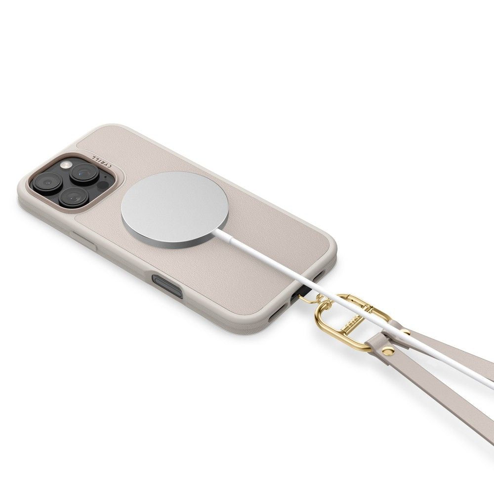Spigen Cyrill iPhone 16 Pro Max Classic Charm Mag Σκληρή Θήκη MagSafe με Πλαίσιο Σιλικόνης και Λουράκι - Cream