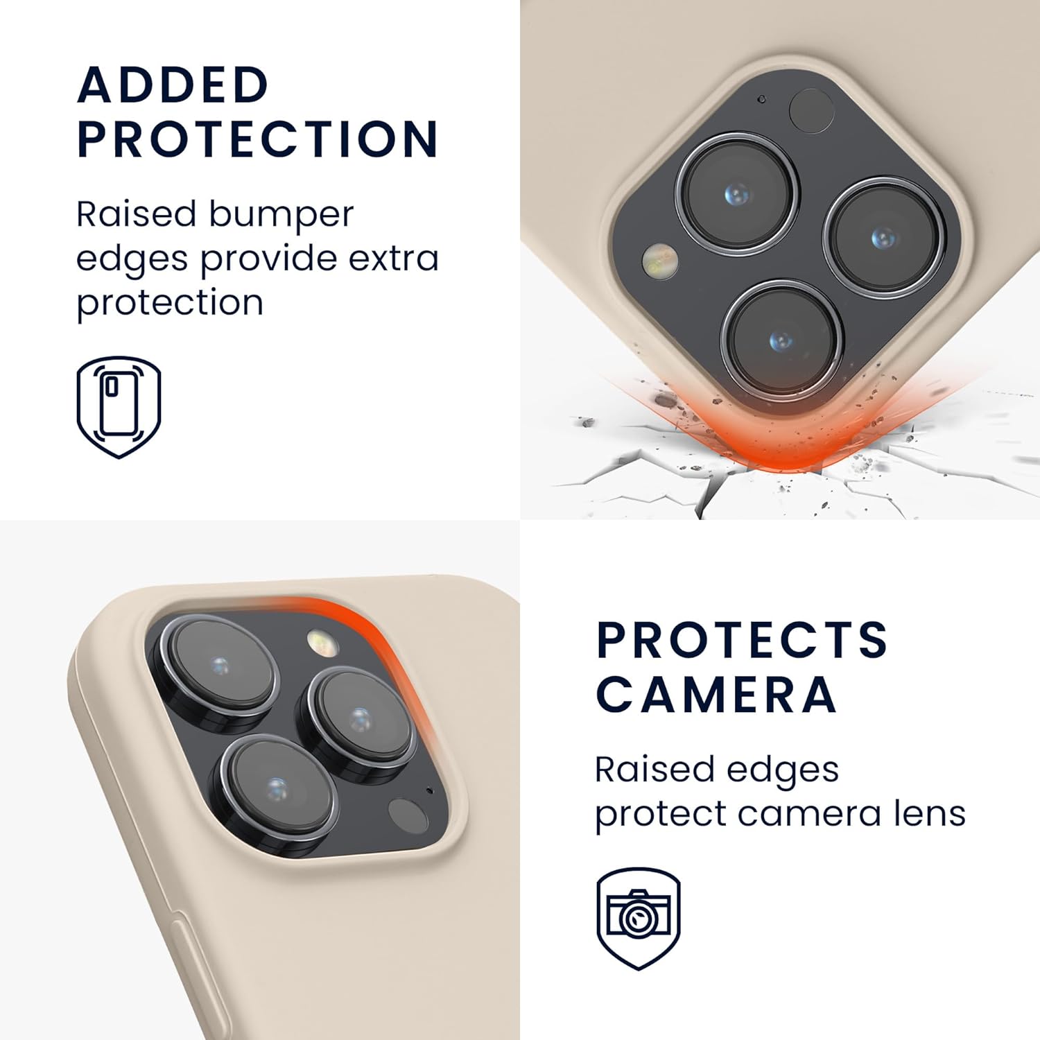 KW iPhone 15 Pro Θήκη Σιλικόνης Rubberized TPU - Cream