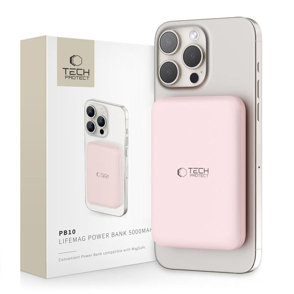 Tech - Protect PB10 Lifemag MagSafe PowerBank Μαγνητικό PowerBank Κινητού 5000 mAh - Pink