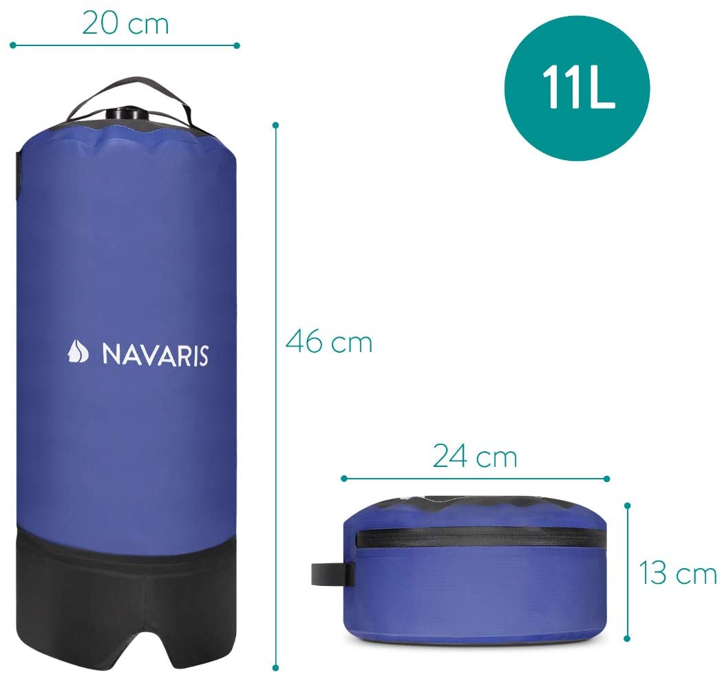 Navaris Φορητό Ηλιακό Ντους με Αντλία Ποδιού - 11L - Black - 50876.01.01
