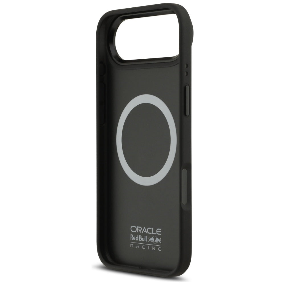 Red Bull iPhone Air - Meshed Red Ring and Metal Buttons MagSafe - Σκληρή Θήκη με Επένδυση Οικολογικού Δέρματος - Navy - RBHMP17M24PUILVR