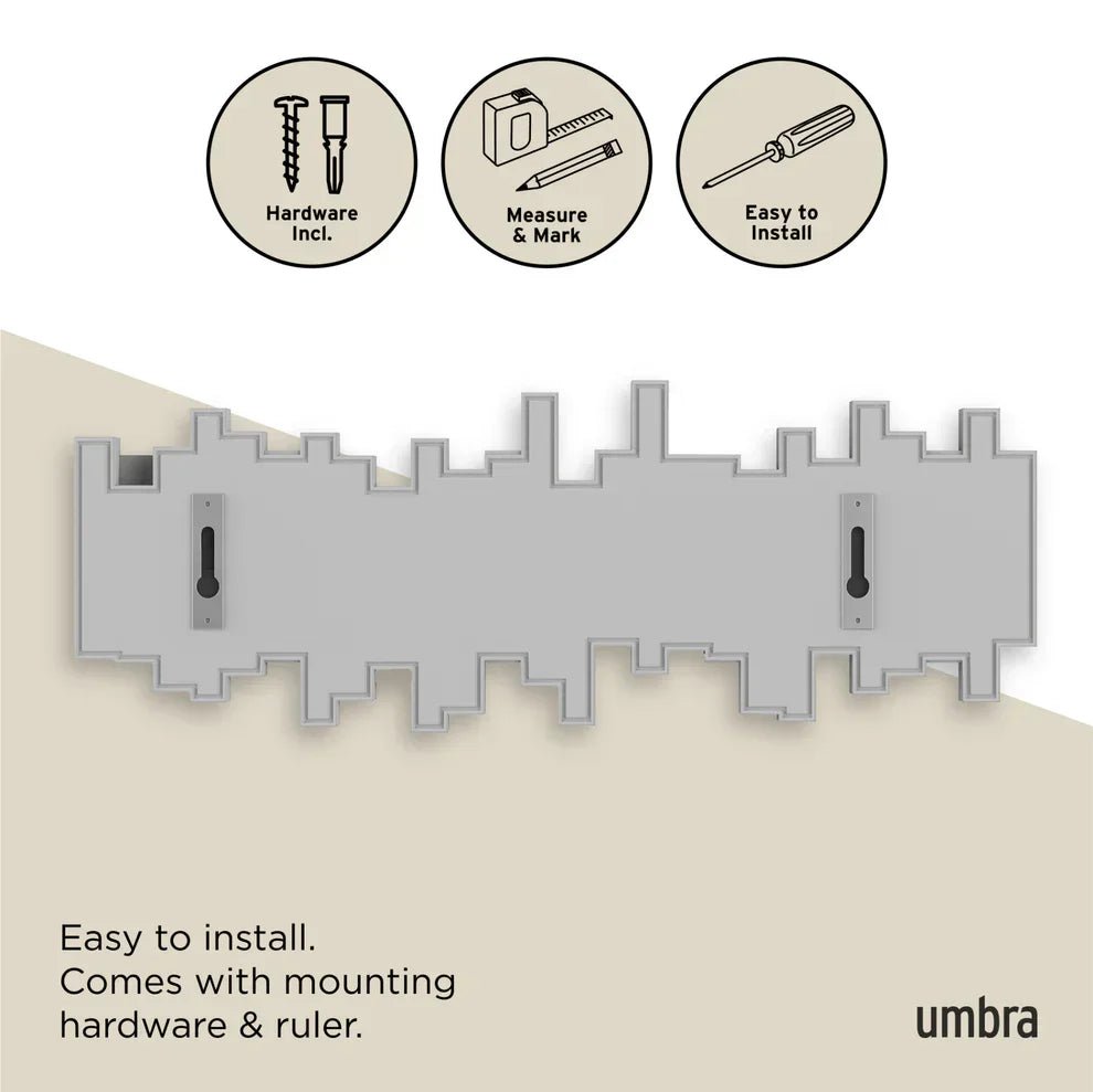 Umbra Sticks - Επιτοίχια Πλαστική Κρεμάστρα με 5 Γάντζους - Grey