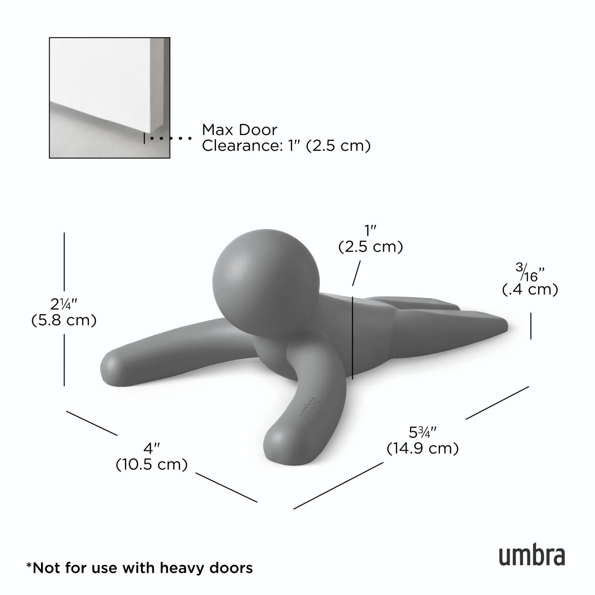 Umbra Στοπ Πόρτας - Buddy - Charcoal
