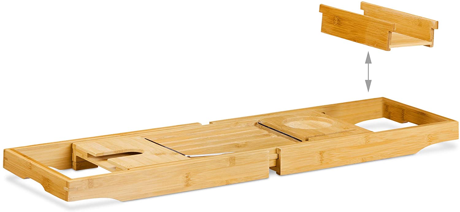 Relaxdays Ξύλινη Βάση από Μπαμπού για τη Μπανιέρα - Natural - 4052025215705