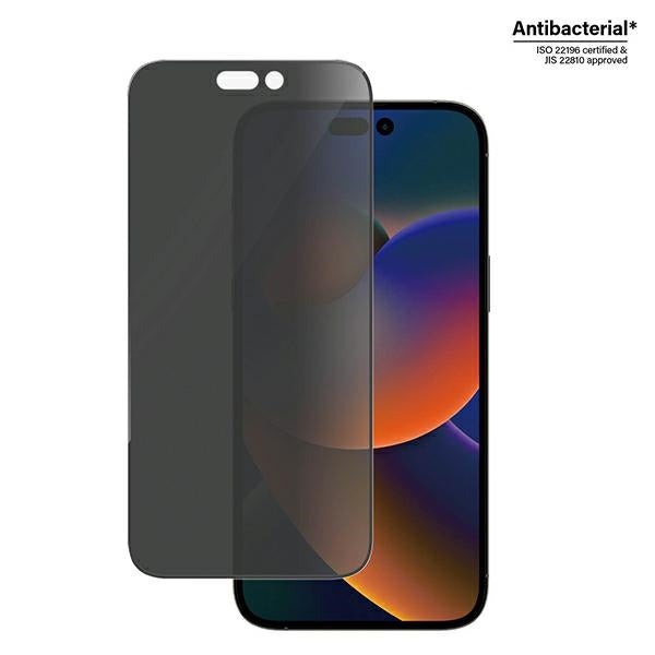 PanzerGlass iPhone 14 Pro Max Ultra-Wide Fit Privacy Antibacterial Easy Aligner Full Screen Αντιχαρακτικό Γυαλί Οθόνης - Black