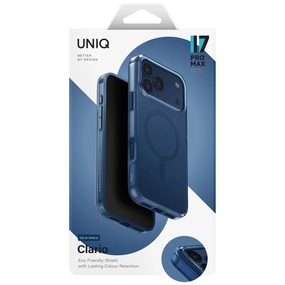 Uniq iPhone 17 Pro Max - Clario MagClick Charging - Σκληρή Θήκη με Πλαίσιο Σιλικόνης και MagSafe - Blue